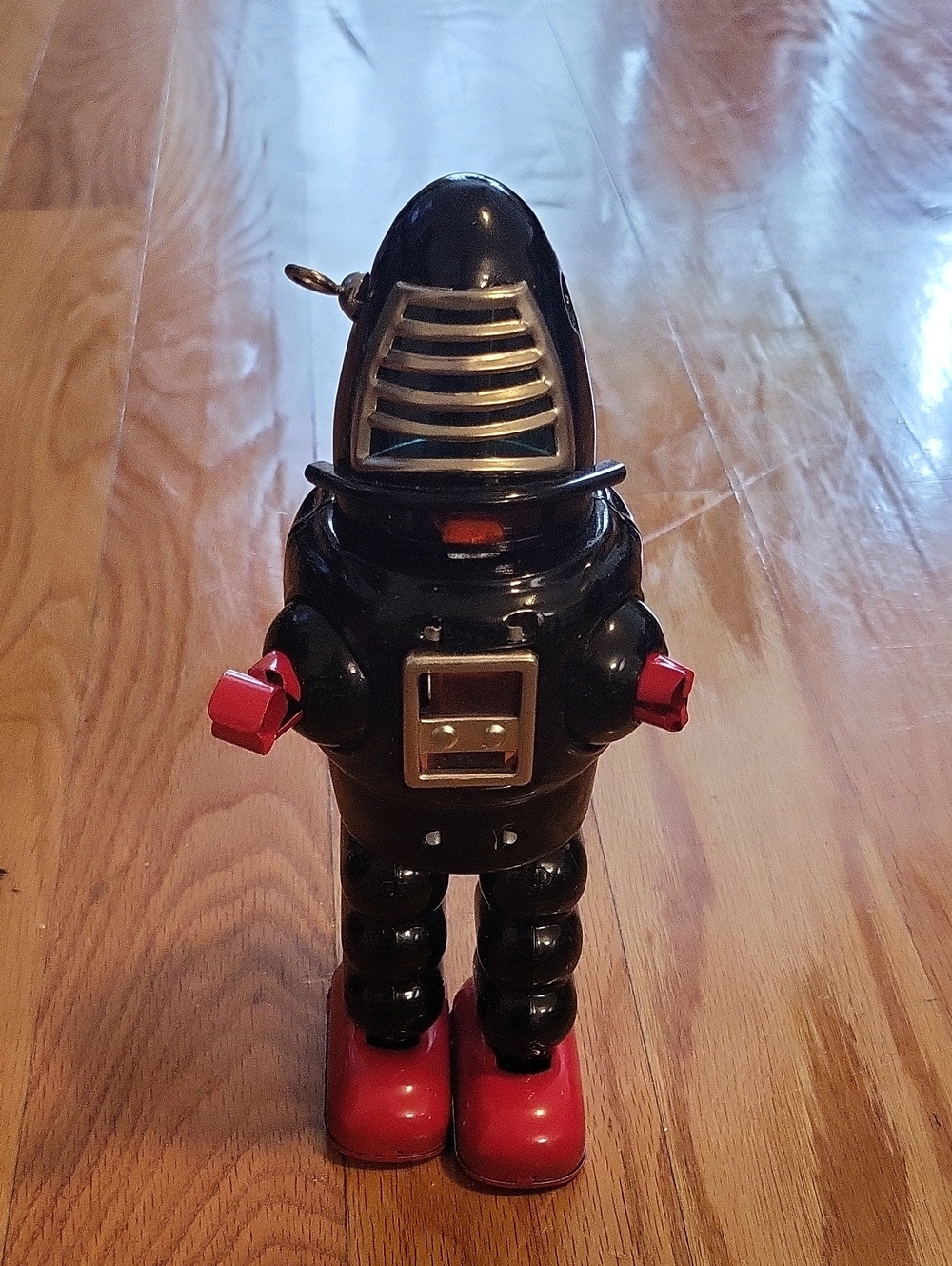 Retro-Style Kids Robot Action Figure - Black and Red